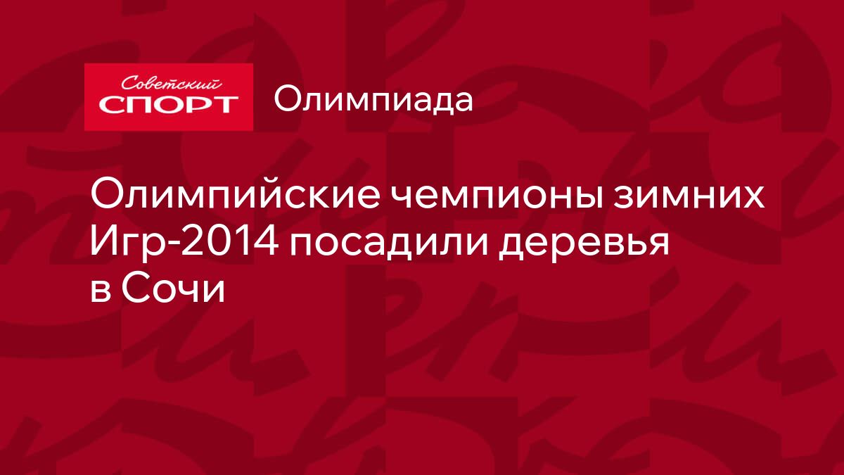 Олимпийские чемпионы зимних Игр-2014 посадили деревья в Сочи