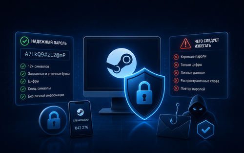 Надежный пароль для Steam: правила создания и защиты