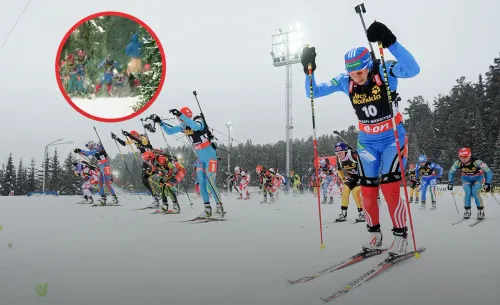 Норвежские эксгибиционисты в Хантах. Биатлонисты решили по-особенному поздравить девушек