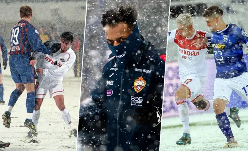 Россия — родина сурового футбола. Снегопад, трескучий мороз и прочие аномалии